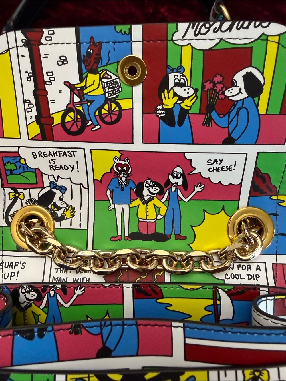 New! RARE❗️MOSCHINO
World Comic Strip -Multicolor
Cartoon Print Bag - Authentic - Picture 8 of 15